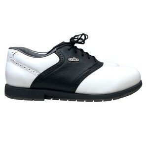 GRIP Golf Oxford Shoes Lace Up Comfort Black White Men Size‎ 9